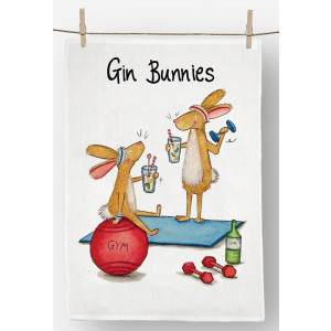 Gin Buddies Fun Humorous 100% Cotton Drill Kitchen Tea Towel