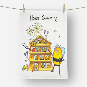 House Swarming Fun Humorous 100% Cotton Drill Kitchen Tea Towel