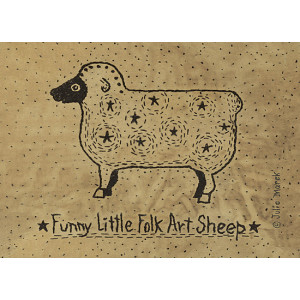 Funny Little Folk Art Sheep 5 x 7 Print