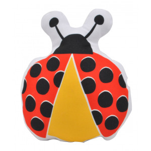 Kids Childrens Ladybird Soft Stuffed Cushion Red and Yellow
