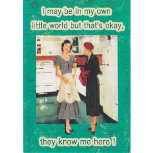 I May be in My Own Little World Retro Greeting Card  