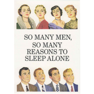So Many Men So Many Reasons to Sleep Alone Retro Greeting Card  