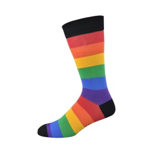 Rainbow Stripe Gay Pride Mens Bamboo Socks