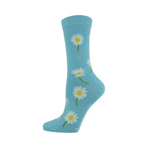 Daisies on Blue Womens Sustainable Bamboo Fibre Socks