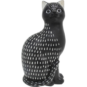 Standing Cat Black and White Resin Ornament Statuette