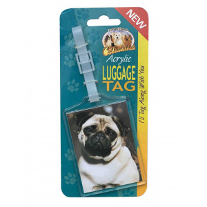 Pug Dog Acrylic Suitcase Travel Luggage Tag 