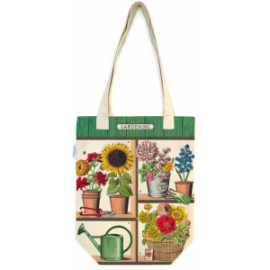 Gardening Sunflowers Watering Can Natural 100% Cotton Vintage Tote Bag