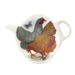 Chickens Hens Melamine Teapot Shaped Teabag Holder Spoon Rest