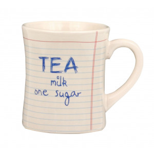 Notebook Style Tea Milk One Sugar Ceramic Cup Mug