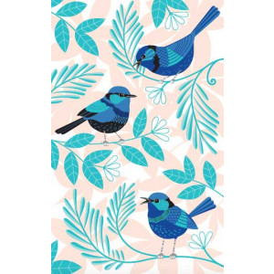 Blue Wrens Australian Birds 100% Cotton Kitchen Tea Towel