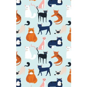 Colourful Cats 100% Cotton Kitchen Tea Towel