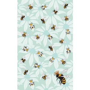 Busy Flower Bees 100% Cotton Kitchen Tea Towel