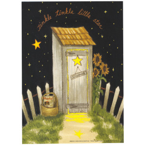 Tinkle Tinkle Little Star Outside Toilet 5 x 7 Print