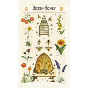 Bees and Honey Natural 100% Cotton Vintage Look Tea Towel