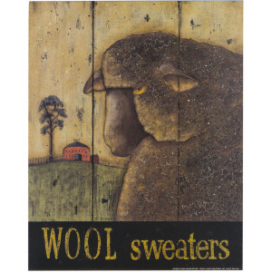 Wool Sweaters Primitive Sheep 8 x 10 Print
