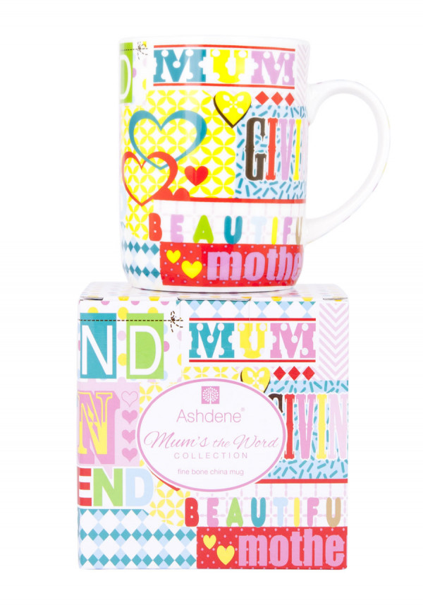 Ashdene Fine Bone China Tea or Coffee Mug Mums The Word Graphic