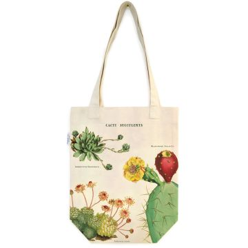 Cacti Succulents Cactus Natural 100% Cotton Vintage Tote Bag